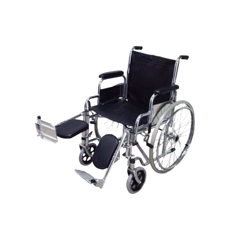 Silla de rueda con elevapiernas cromada